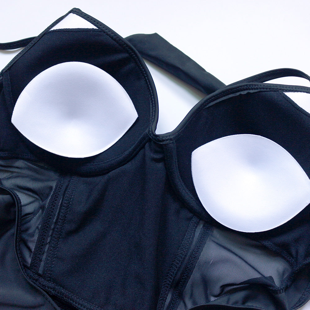Female Mesh Simple Siamese Swimsuit