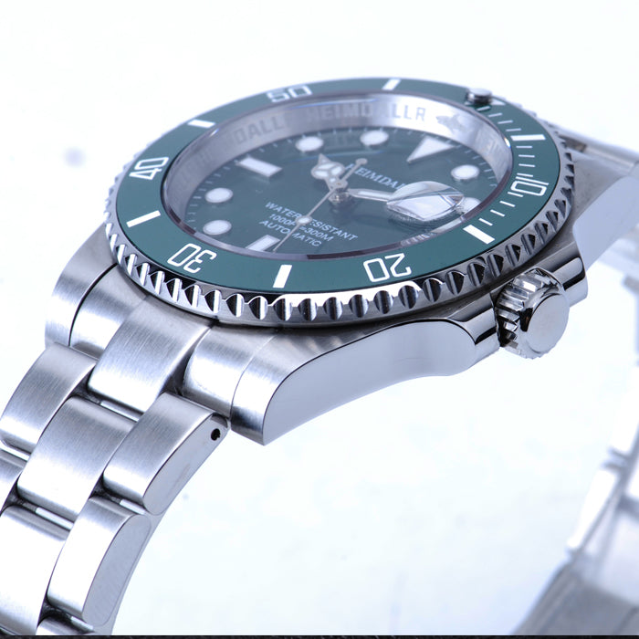 Hymeide black and green water ghost steel strap