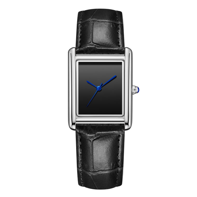 Couple Leather Watch Strap Simple Square Student's Watch Waterproof