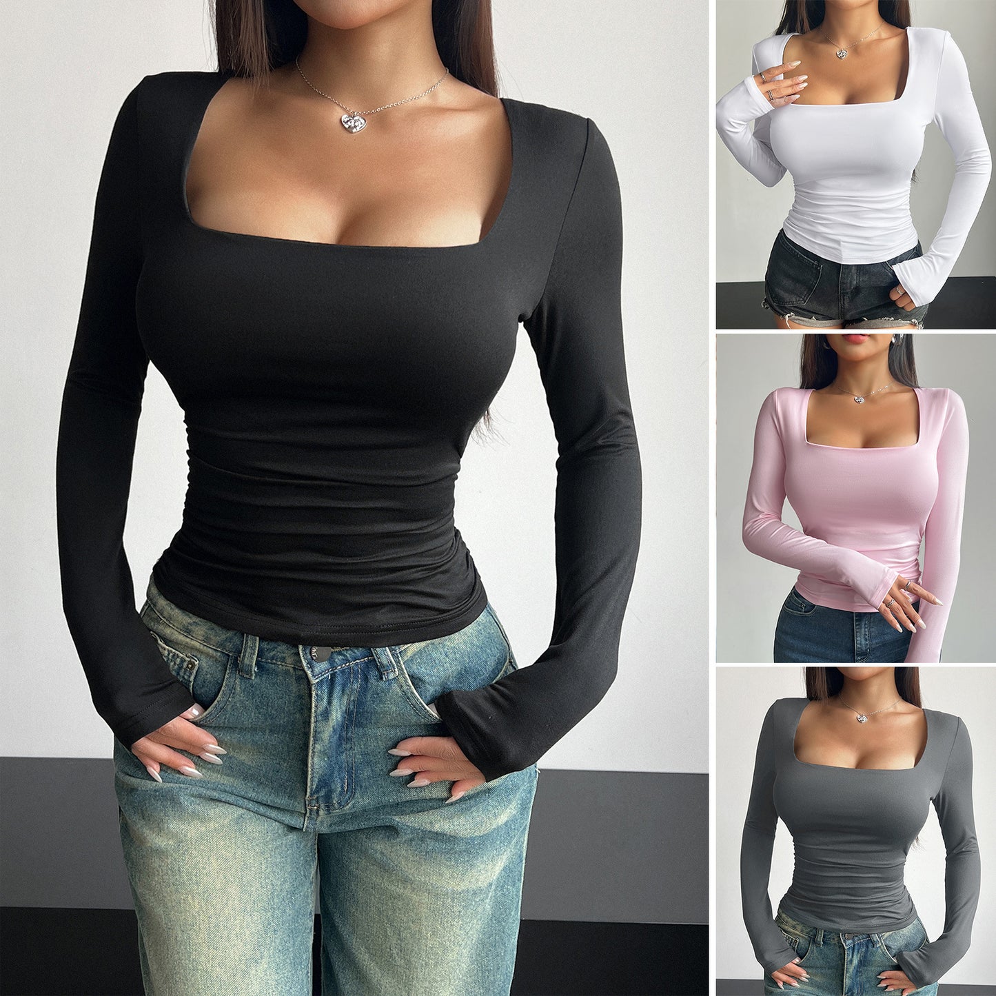 Women Casual Pullover Tight Tops