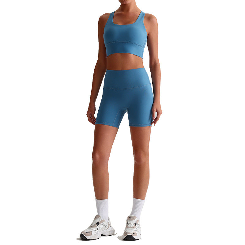 Backless Bra Yoga Mini Shorts Suit For Women