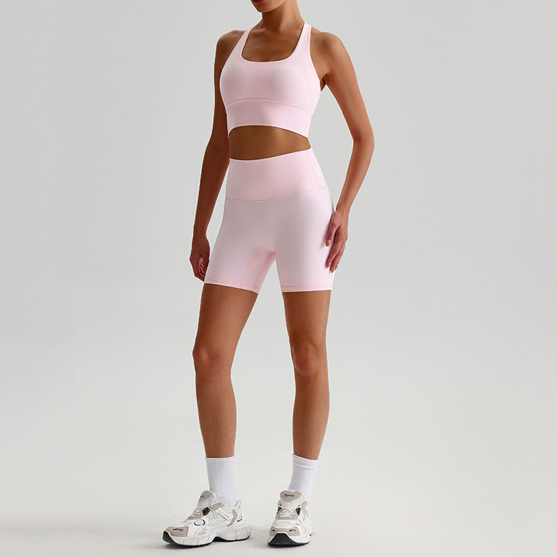 Backless Bra Yoga Mini Shorts Suit For Women