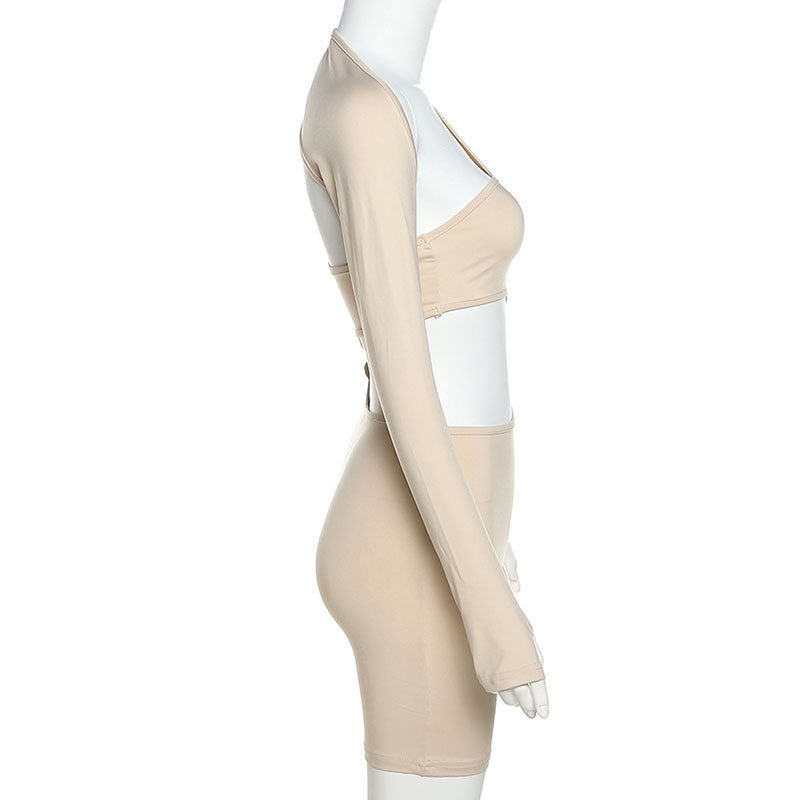 2 Pcs Off Shoulder Women Tight Fitness Yoga Suits